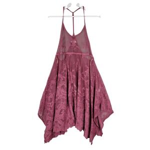 Mesh Crochet Dress Overlay Womens Small Embroidered Crochet Boho Festival Fairy